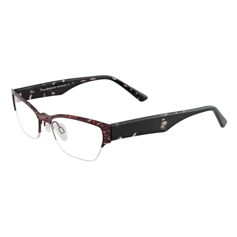 TAKUMI T9996 Eyeglasses 010 Brown Red Blk Clr 48mm